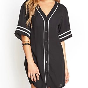 Chiffon baseball jersey top